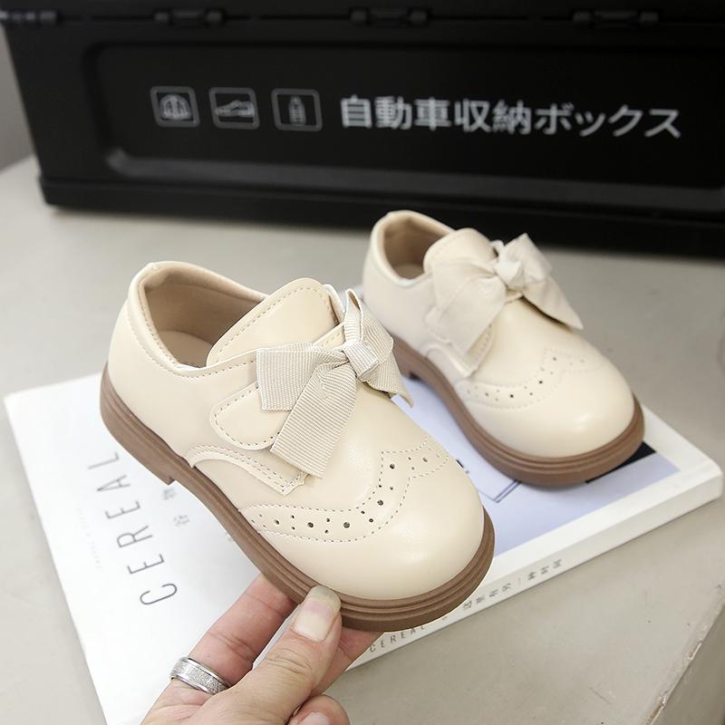 Baby Girl Leather Shoes Autumn New Children's Bow Fashion Princess Shoes Soft Sole Girls Versatile