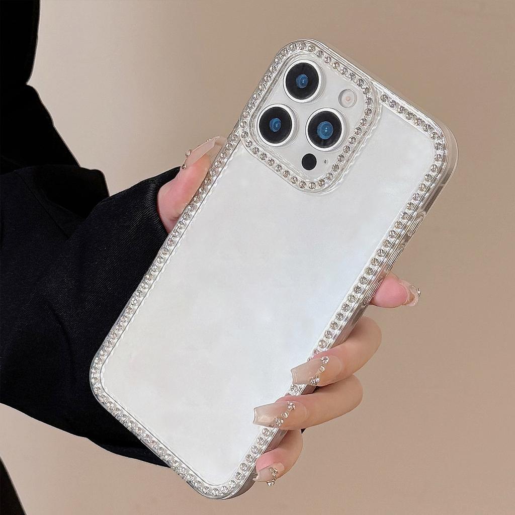 Border Rhinestone Glitter Powder Transparent Suitable for Apple 16 Mobile Phone Case 15promax Anti Fall IPhone 13 Soft 11