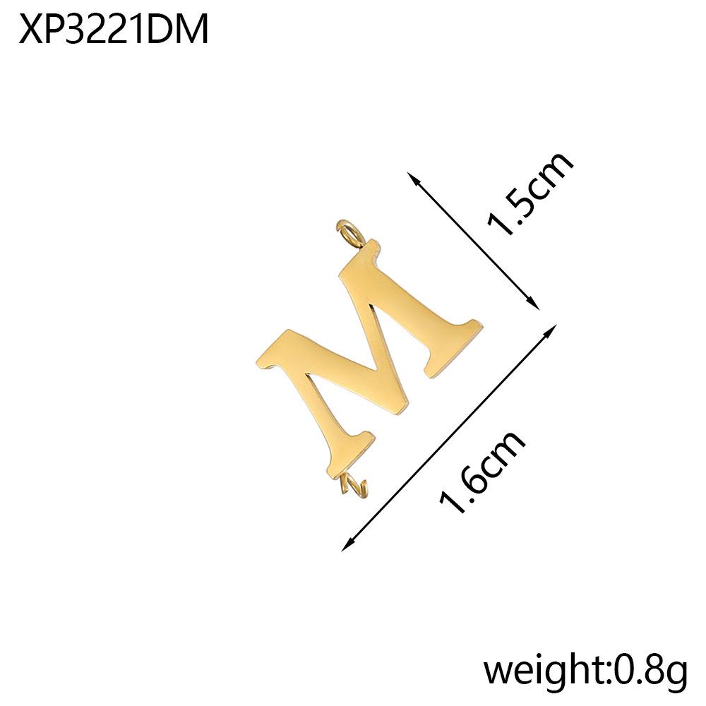 CARLIDANA Stainless Steel Gold Plated Capital Letters with Two Loops Waterproof Initial DIY Jewlery Making Charm Pendant