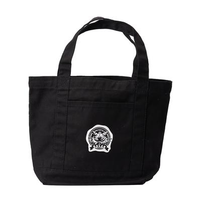 WACHIFIELD T2O Tote Bag, Thick Canvas with Pipe Handles, Cat Design, Women's, Walking Tote, Lunch Tote, Cotton, WTWE-04B, Night Black