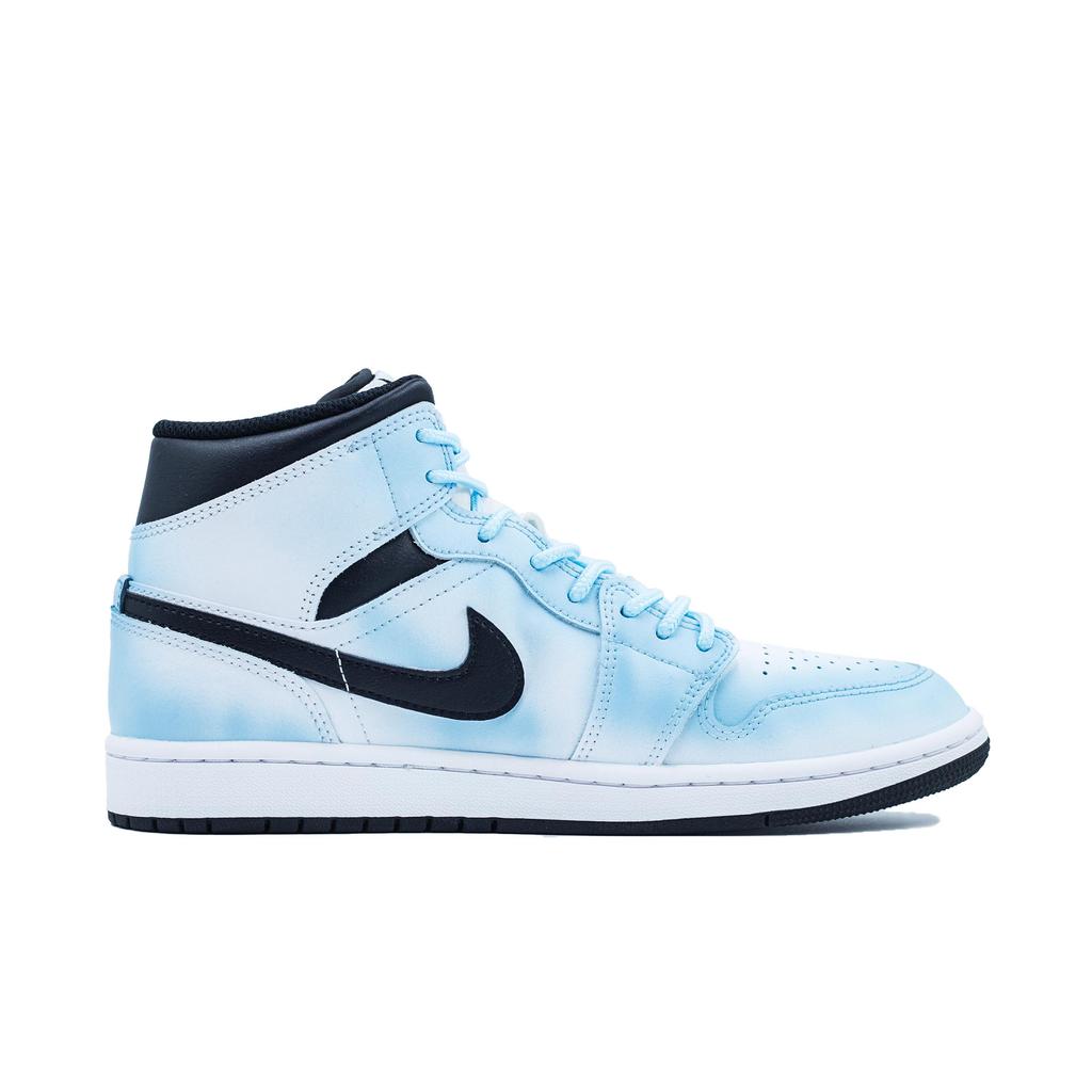 Jordan Air Jordan 1 Assurdo Fatto a Mano, Canto Stellato Blu Nebbioso Antiscivolo Mid top Scarpe da Basket Vintage Uomo DQ8426-132(Team1154-)