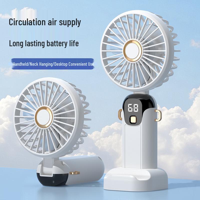 Foldable USB Portable Mini Electric Silent Fan with Digital Display