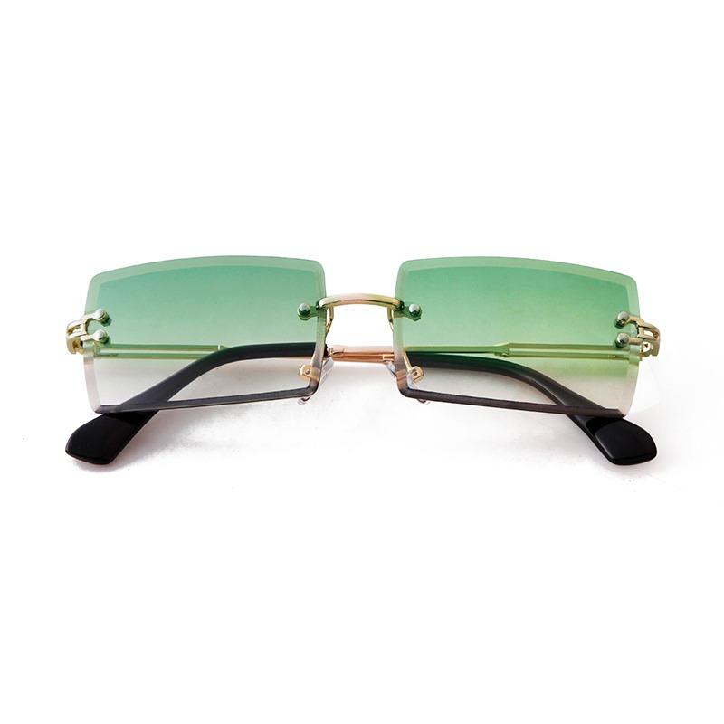 Fashion Cutted Lens Rimless Sunglasses for Women Men Brand Designer Trendy Rectangle Frameless Sun Glasses Gradual Shades S3468