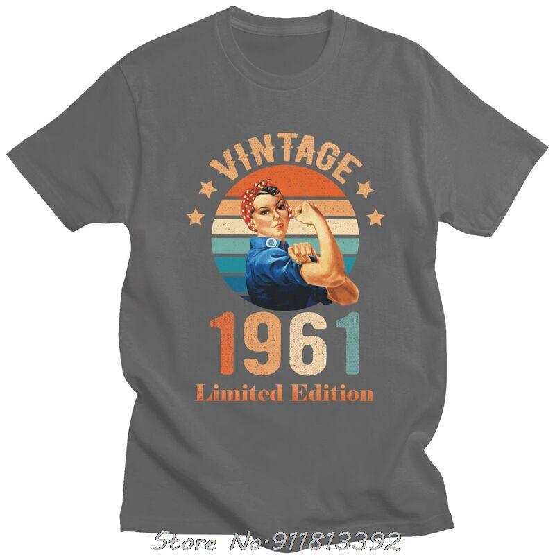 Vintage 1961 Limited Edition Tshirt Men Cotton Tshirt Old Birthday T Shirt Fashion Ovseized Streetwear Tees Mens Clothing