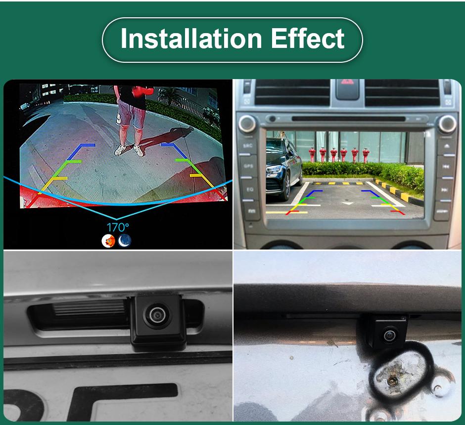 170 Degrees Fisheye Lens CVBS AHD 1080P Night Vision Car License Plate Light Rear View Camera For Toyota Camry 2007-2012