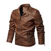 WISH Autumn/Winter Leather Jacket European and American Fashion Leather Jacket for Men, Plus Size PU Washed Leather Jacket