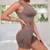 Summer Yoga Set Women Fitness Suits Seamless Push Up Bra High Waist Shorts Gym Sportswear