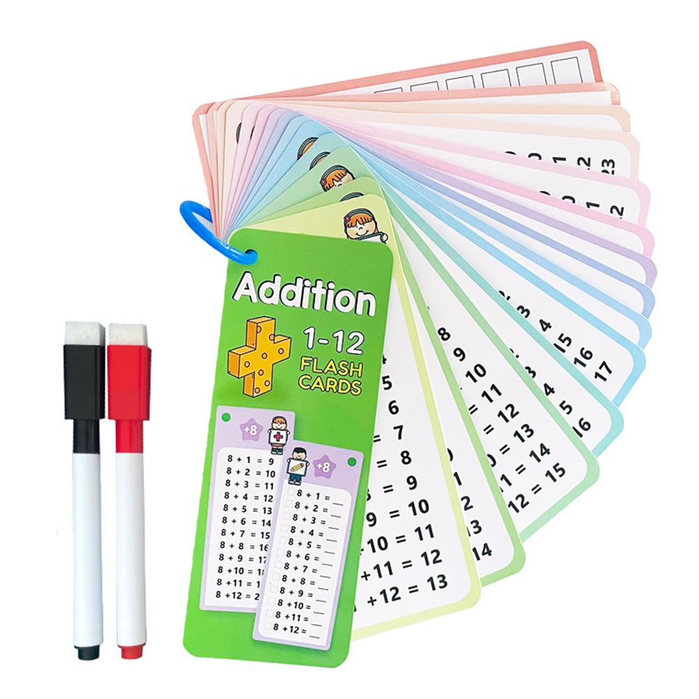 

1-12 Maths Table Cards Self Check Math Learning Tool Montessori Mathematical Teaching Aids Addition Subtract Multiply Divide Set