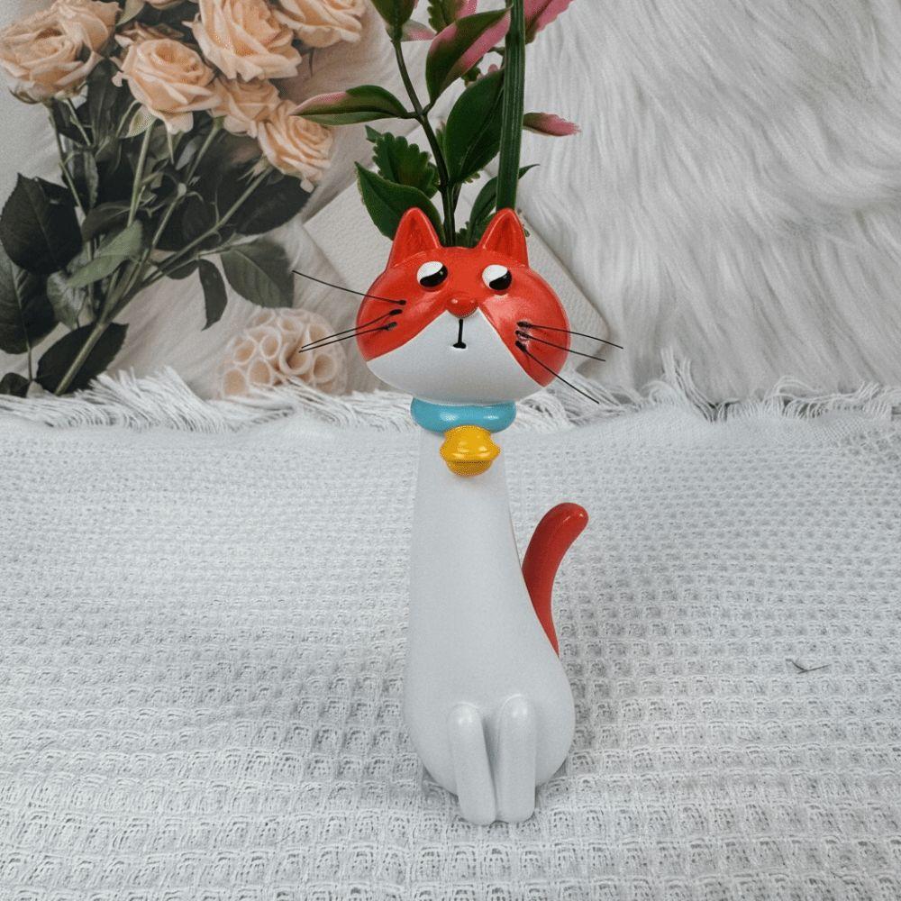 Handgefertigte katzenförmige Vase Niedliche handgefertigte Vasen-Dekorationen Geschenk Kreative Cartoon-Katzenvase Büro