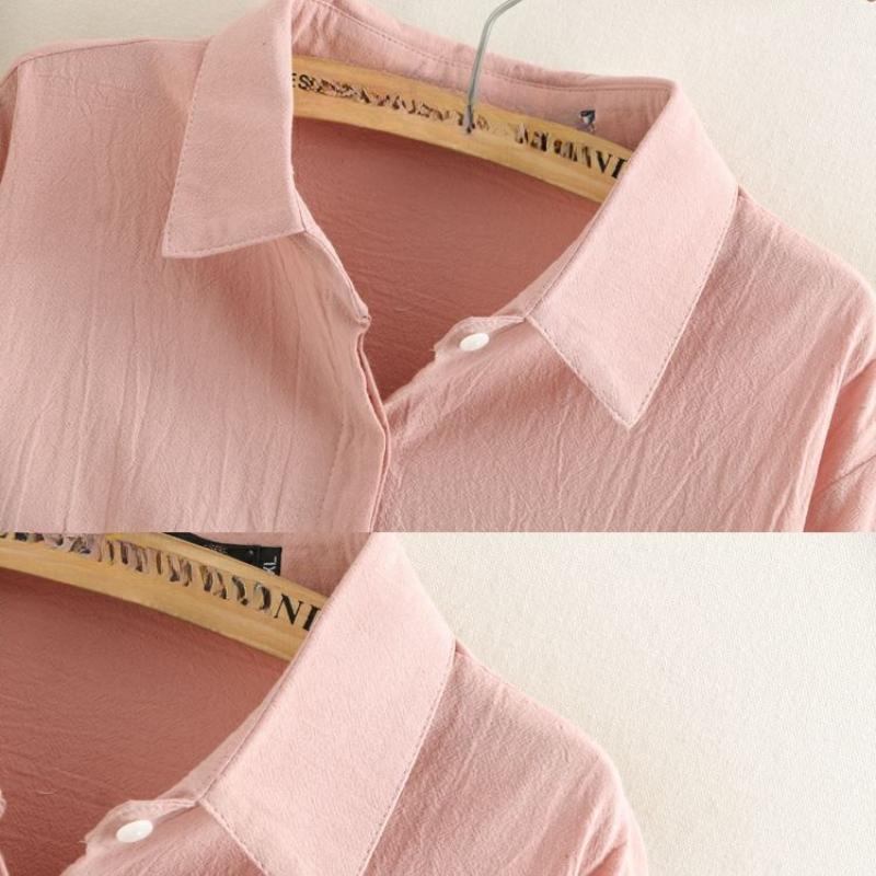 Spring Plus Size 6XL Women's Mid-length Embroidered Cotton and Linen Shirt Women's Loose Fashion Plus Size Shirt