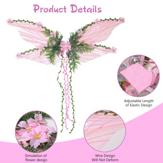 Women Butterfly Wings Elastic Straps 3D Design Fairy Wing Dress Up Halloween Costumes Photography Props