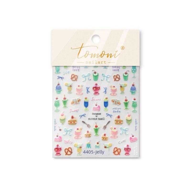 

Strawberry Cake Cold Drinks Nail Sticker Tomoni Embossed 5D Internet Celebrity Ins Dessert Wine Glass Nail Sticker Decoration Jelly Strawberry Ice Drink 4405