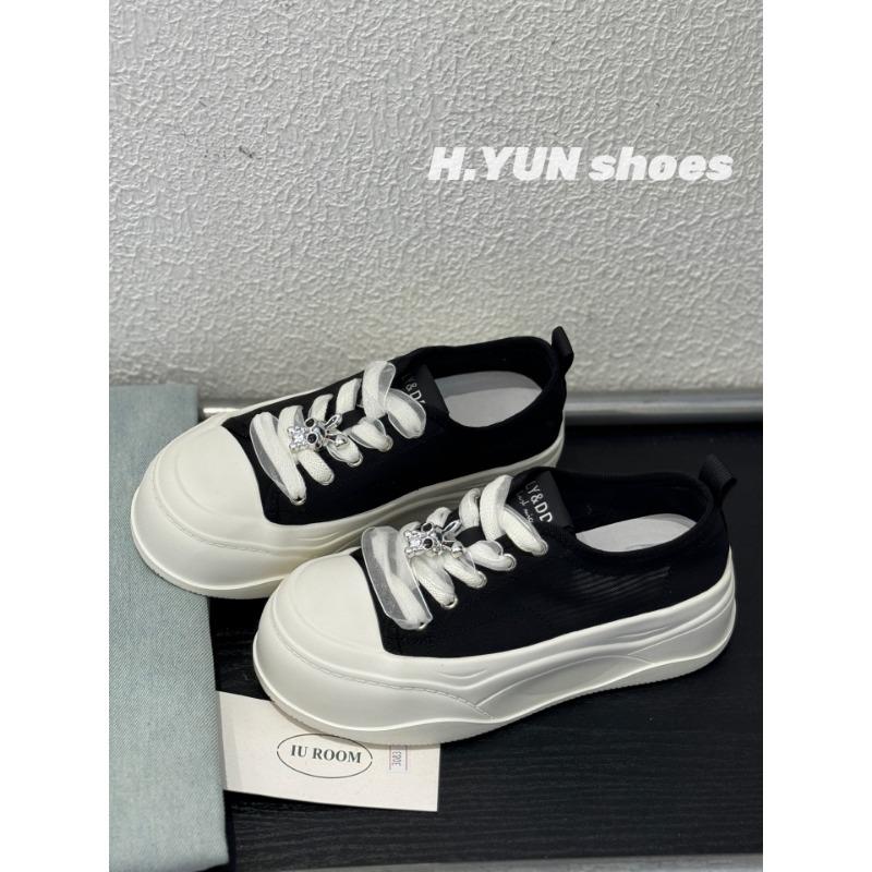 

Spring new leather lace-up ultra-light thick-soled muffin board shoes sports and leisure height-increasing white shoes 35 чёрный