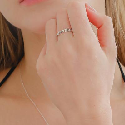 J.Lauren Anchor Chain Silver Ring R0620