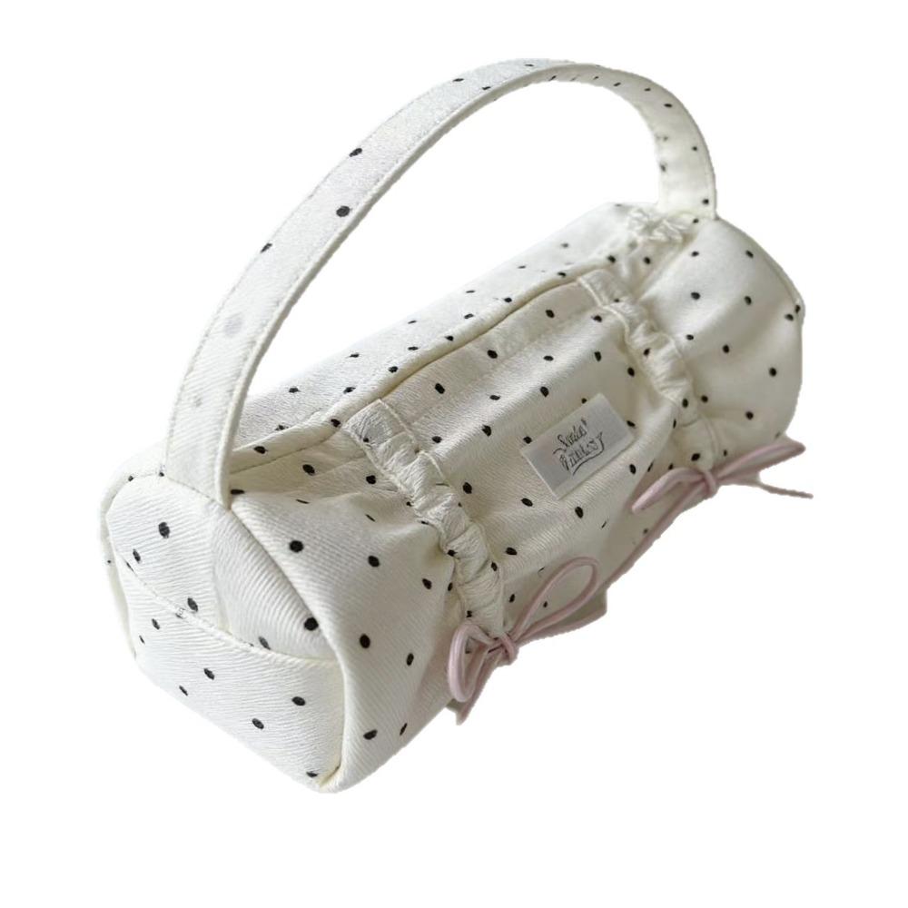 

Handheld Pen Bag Portable Stationery Pouch INS Pencil Case Gift Polka Dot Bow