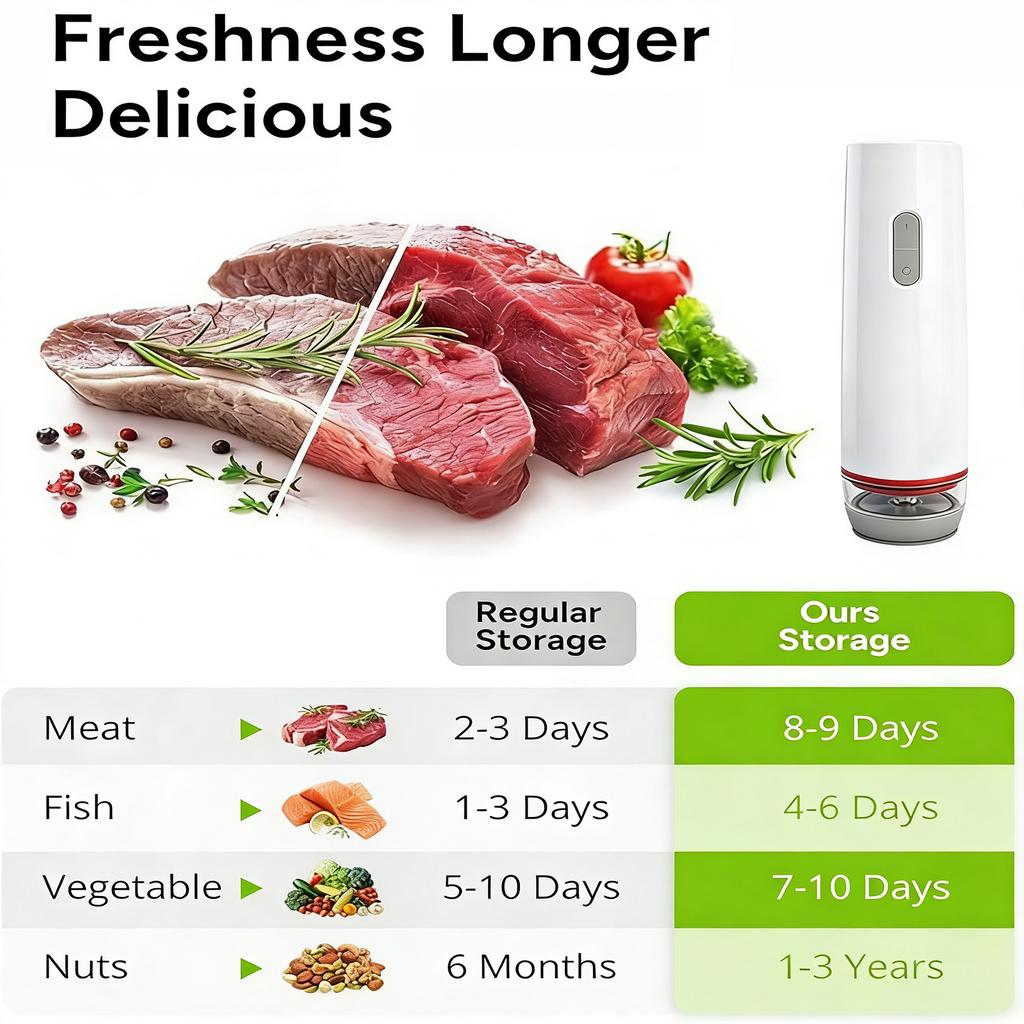 Compact Vacuum Sealer for Food, Powerful Handheld Vacuum Sealer Machine, Seal Meal Saver with Visible Water Tank,