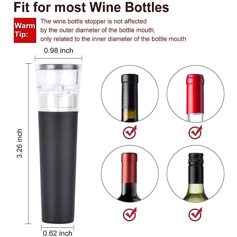 Vacuum Wine Stopper Reusable Stoppers with Built-in Vacuum Pump Leakproof Wine Bottle Sealer Silicone Caps,Wine Saver 5