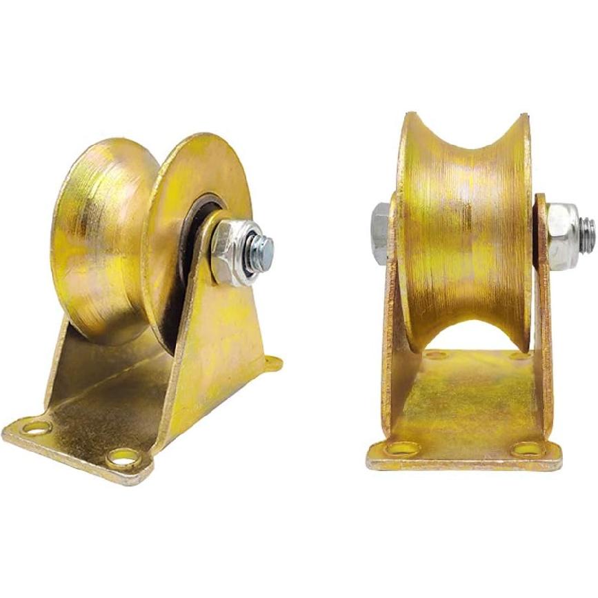 Шкив, Колесо с U-образным желобом, Прочное жесткое колесо, Максимальная нагрузка на одно колесо 1000 кг, для перевернутого рельса, откатных ворот, раздвижных