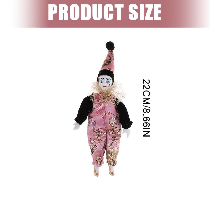 Handbemalte Keramik Clownpuppen Figur Nostalgische Heimdekoration Halloween Weihnachtsgeschenk Sammlerstück Schreibtischdekorationen