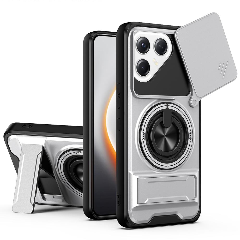 KEYSION Magnetic Phone Case for TECNO POVA 7 Ultra 5G 7 Pro Slide Camera Protection Upright Kickstand Ring Shockproof Back Cover