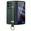 SULADA Fashion Series For Oppo Find N2 5G Crazy Horse Texture Phone Case Leather Coated PC+TPU Anti-drop Cover with Wristband Kickstand