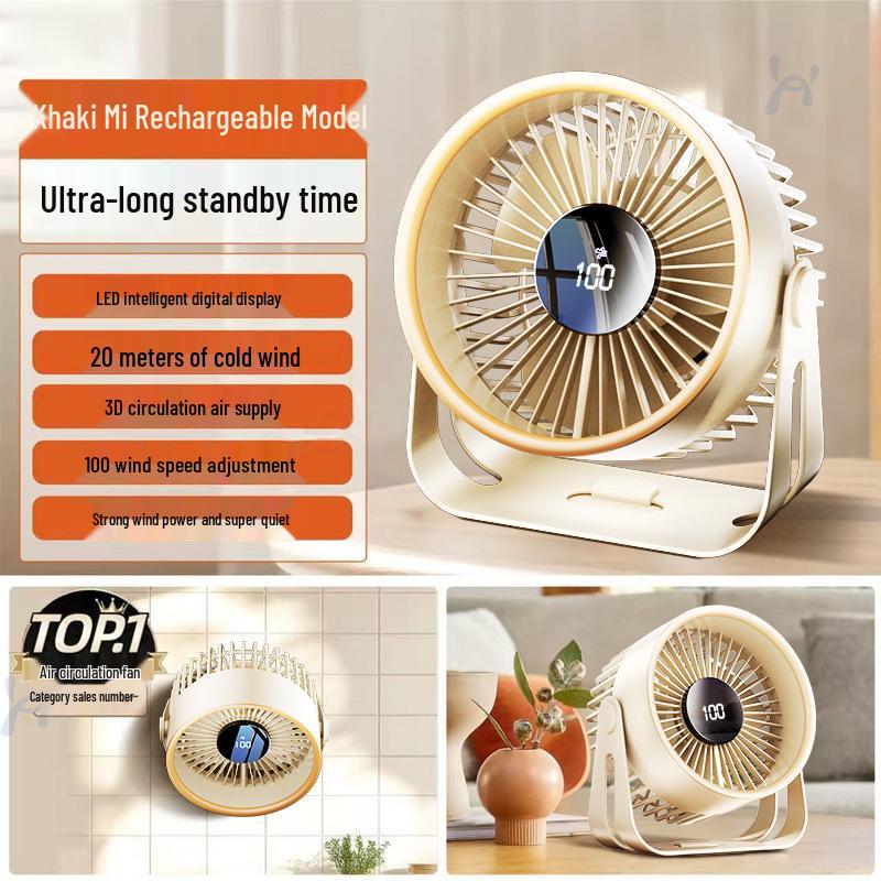 High-Power Desktop Air Circulation Fan - Quiet, Small, and Ideal for Student Dorms or Offices