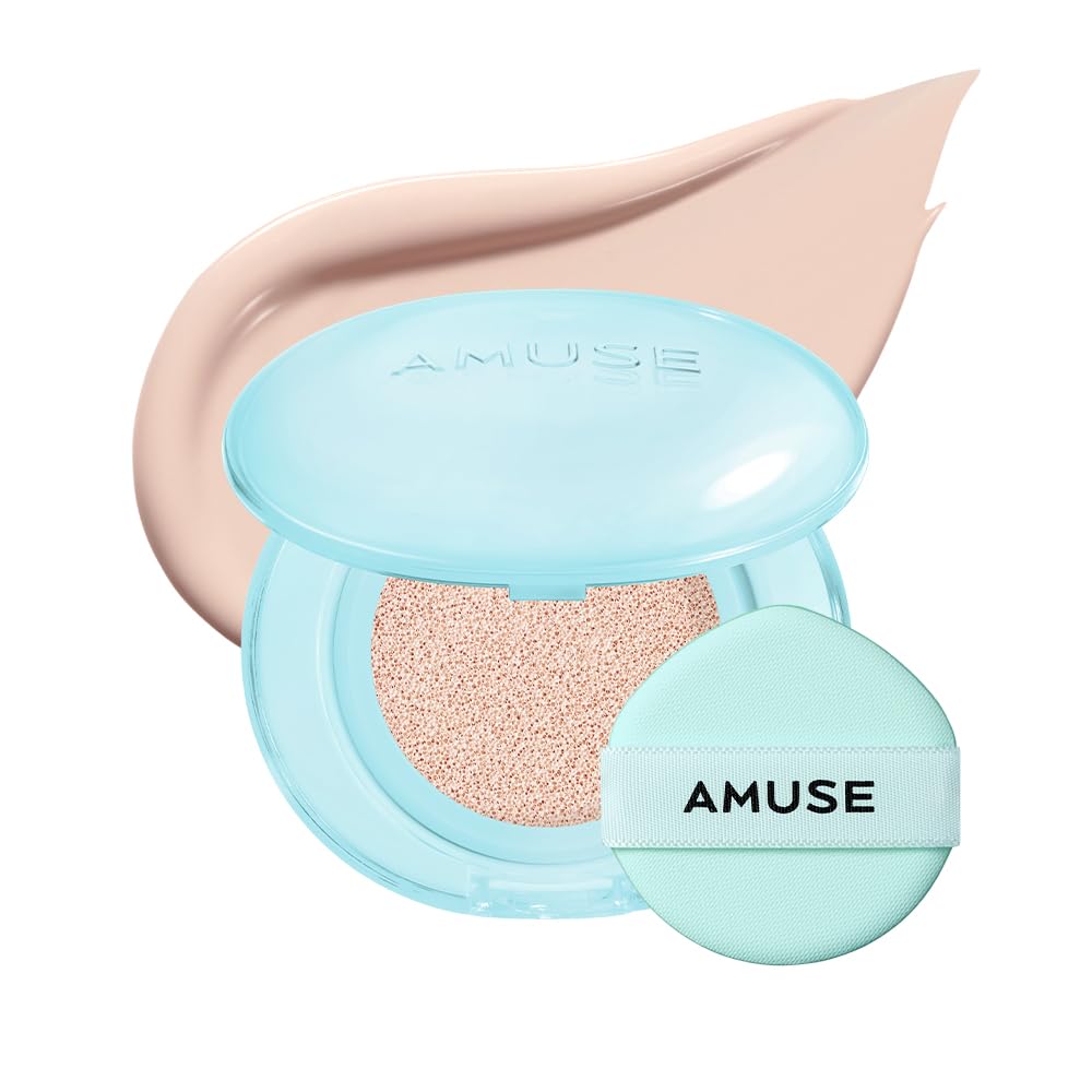 AMUSE Airy Pore Cover Cushion (1.5 Natural - Full Size) SPF50+ PA++++ Cushion Foundation, Pore Coverage, Semi-Matte Finish