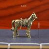 Metal Brass Horse Figurine Bronze Material Handmade Chinese Zodiac Horse Collectible Miniature Size Horse Statue Home Decoration