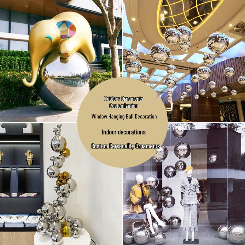 Stainless Steel Mirror Polished Hollow Ball - Large Decorative Sphere