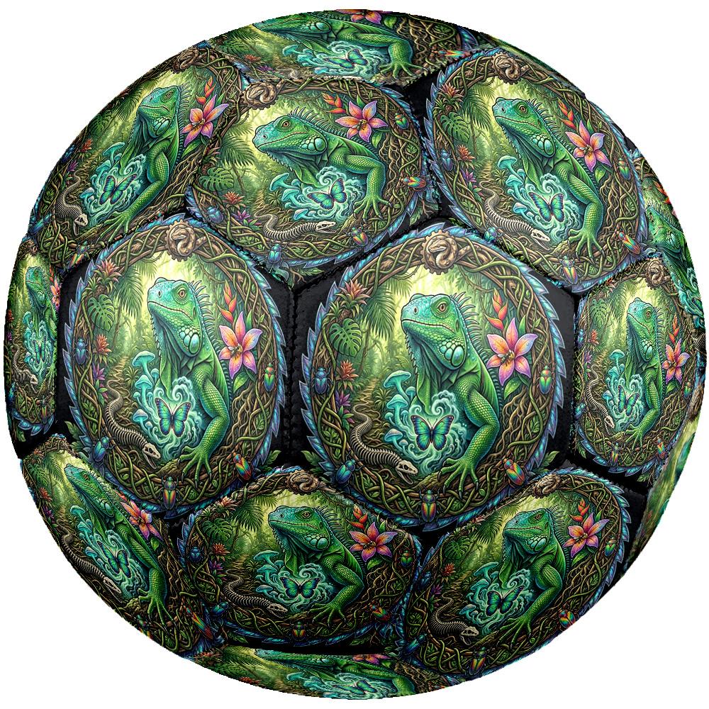 Jungle Lizard Fantasy Round Football Size 5 Adult Ball Suitable for Training Matches and Outdoor Team.