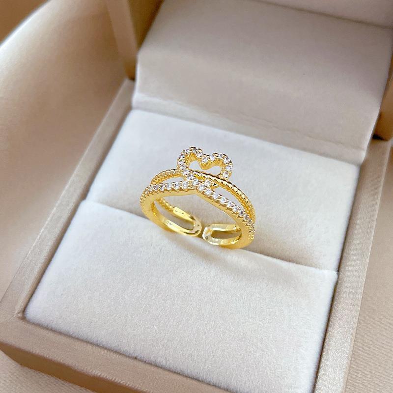 Korean Flower Design High-End Gold-Plated Ring