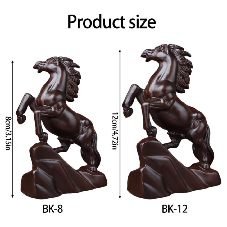 Wood Horse Statues Handmade Horse Figurine Sculptures Home Decors Table Ornament Collectible Figurines Gift Women Men