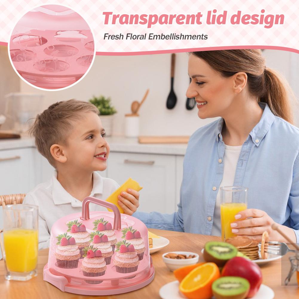 8-tums tårtställ med lock och handtag Tårtbehållare Bärbar pajtransportör för alla 6-8-tums tårtor Förvaring