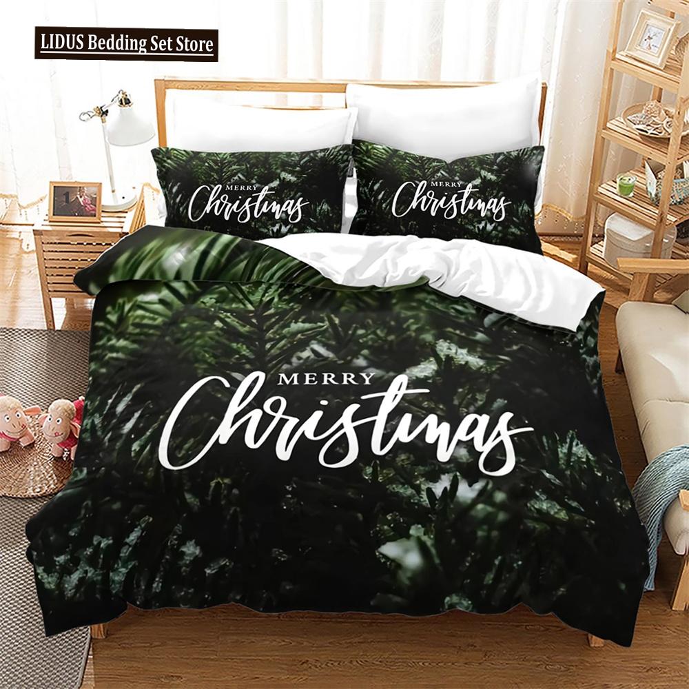 Weihnachts-Bettbezug-Set King Queen Full Size Winterthema Schneemann-Muster Polyester Bettdeckenbezug für Kind Festivalgeschenk