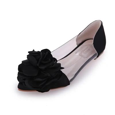 Sapatos baixos de verão outono grande camélia floral doce senhora transparente sapatos de salto baixo sandálias slip on mocassins básicossisd34