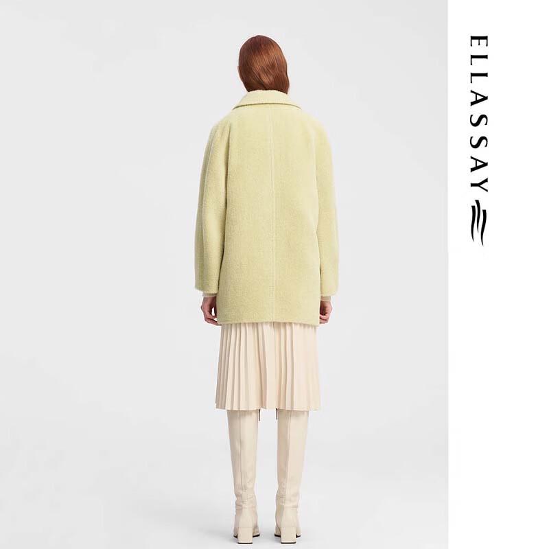 ELLASSAY Women's Alpaca Wool Blend Blazer Fleece Jacket EWE344D00800