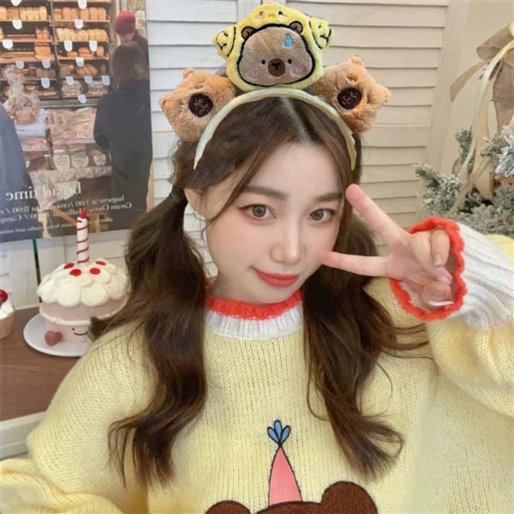 

Корейский стиль, повязка на голову с изображением капибары, звезды, аниме, куклы, повязка для волос, популярный плюшевый обруч для волос, вечерние