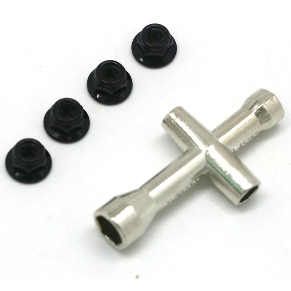 RC Leksakstillbehör 4/5/5,5/7mm Korsnyckelhylsa med M4-mutter för Skiftnyckel M4 RC HSP 80132 För Modellbilshjulverktyg