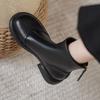 Fashion Ankle Boots for Women Fall/Winter Black Round Toe Low-heeled Zipper Booties British Style Chunky Heel Non Slip Women Botas Mujer