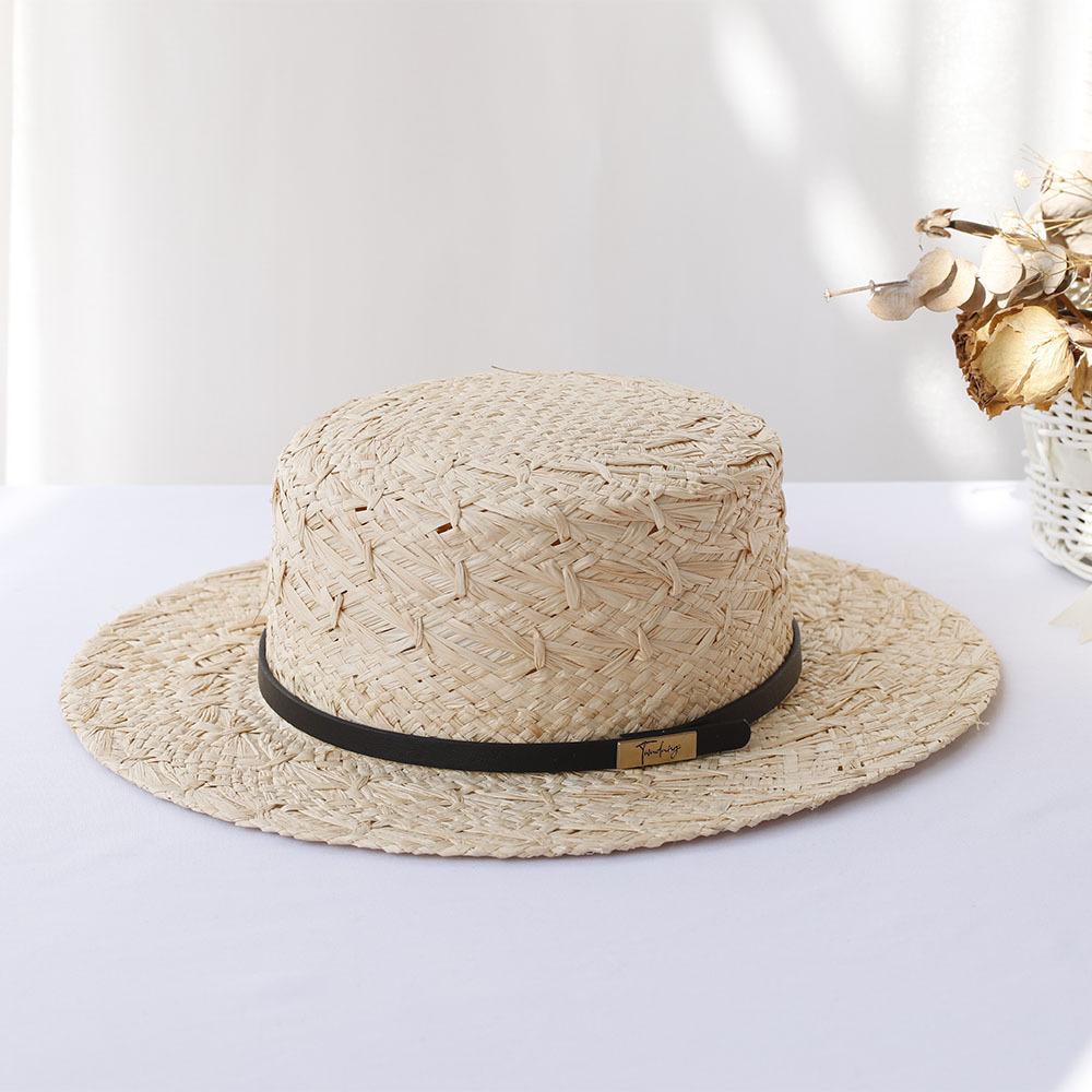 2025 Neuankunft! Hochwertiger handgewebter Raffiahut | Dünner Sommer-Sonnenhut für Damen & Herren | Flacher Fedora