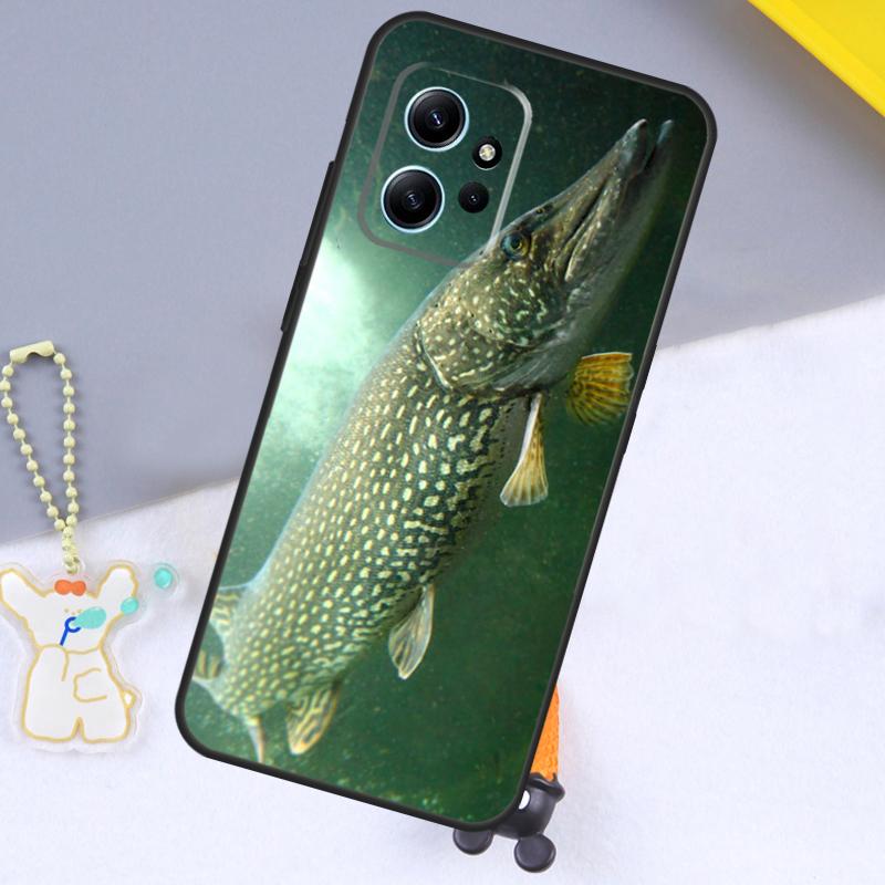 Pike Fish Fishing Bait Case For Xiaomi Redmi Note 13 9 10 11 12 14 15 Pro Plus Cover For Redmi 15 C 14C 10C 12C 13C