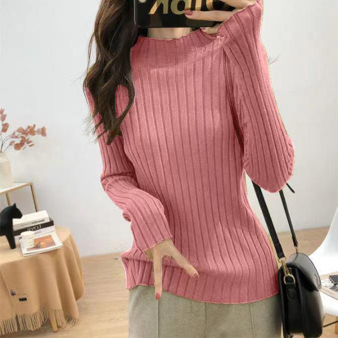 Turtleneck Pullovers Basic Sweaters Women Autumn Winter Primer Shirt Long Sleeve Short Slim-fit Tight Jumper Tops Solid