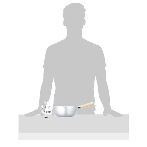 Taniguchi Metal Yukihira Pot, Gas Stove Only, 20cm, 2.4L, Made in Japan, Lightweight, Ideal for Simmered Dishes and Miso Soup, Made by a Japanese Arti