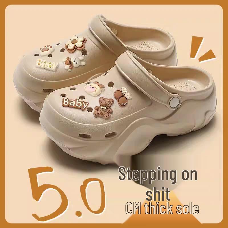 Women's Thick-Soled EVA Sandals: Height-Boosting, Non-Slip, Deodorant Hole Shoes for Outdoor Casual Wear