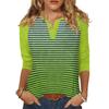 Women's T Shirt Print Button 3/4 Sleeve Daily Weekend Fashion Basic V- Neck Regular Top