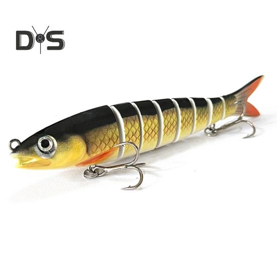 13.5CM/19G Multi-Jointed Fishing Lure with Hooks Slow Sinking 8-Section Swimbait Bionic Hard Artificial Bait Freshwater Saltwater Fishing Accessories