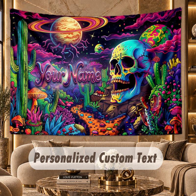 Fantasy Adventure (55) Theme Wall Tapestry Customized With Name Text Personalized Hanging Tapestry For Bedroom Living Room Decor