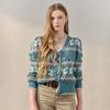 Maxza Fair Isle Jacquard V Neck Knit Cardigan Zf02qd001na