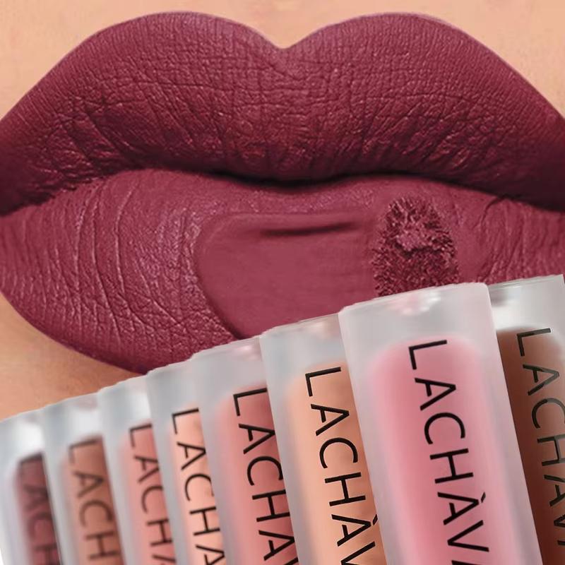 Matter Wasserdichter Farb-Lipgloss Langanhaltender Flüssiger Lippenstift Samt Nude Sexy Lipglaze Make-up Tönung Matte Textur Schönheitskosmetik