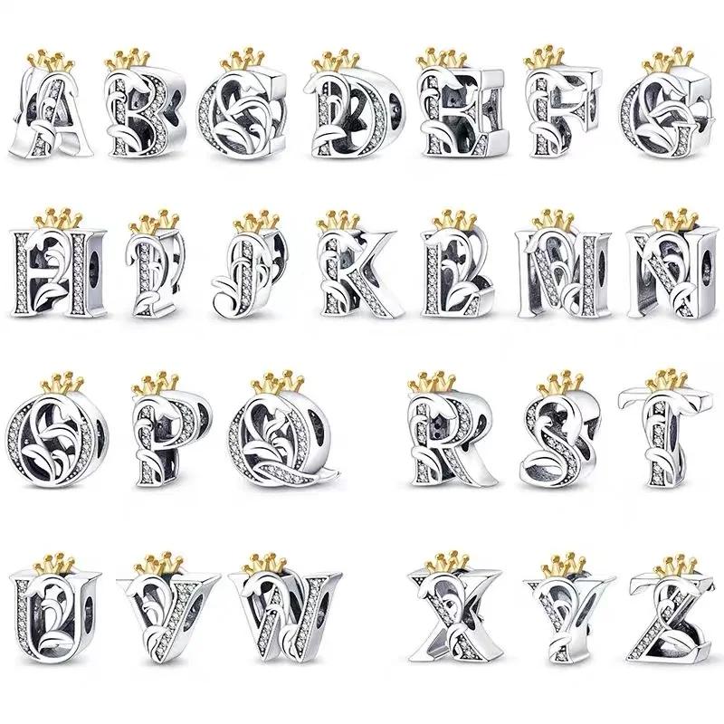 Classic 26 Letters Charm Bead Charms Bead Charms Copper Compatible With Authentic Bracelets Charm Diy for Women Fine Jewellery Bead Gift